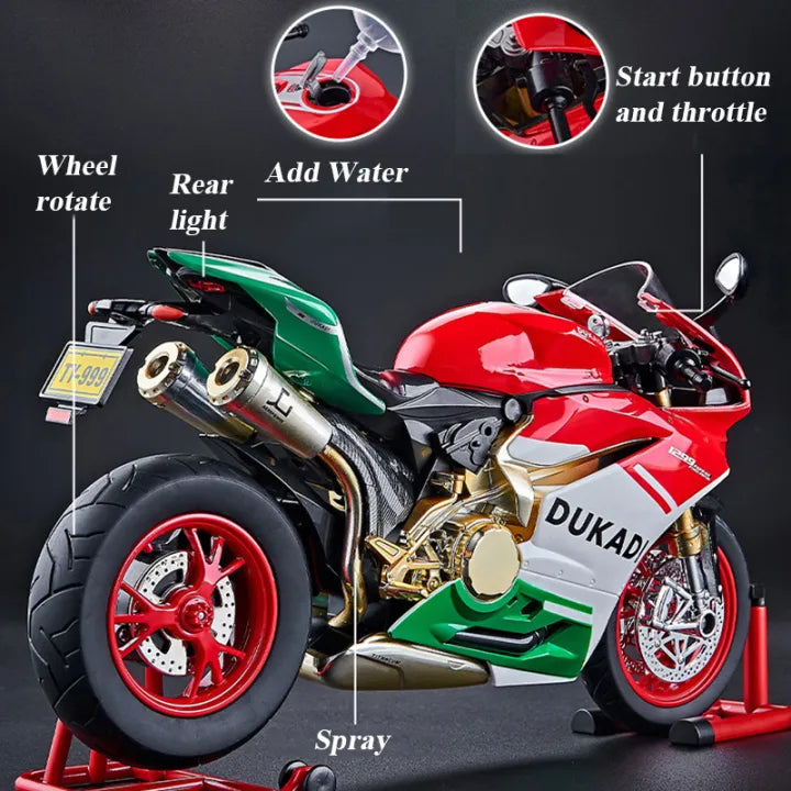1:9 Diecast Ducati Bootable Spray Bike