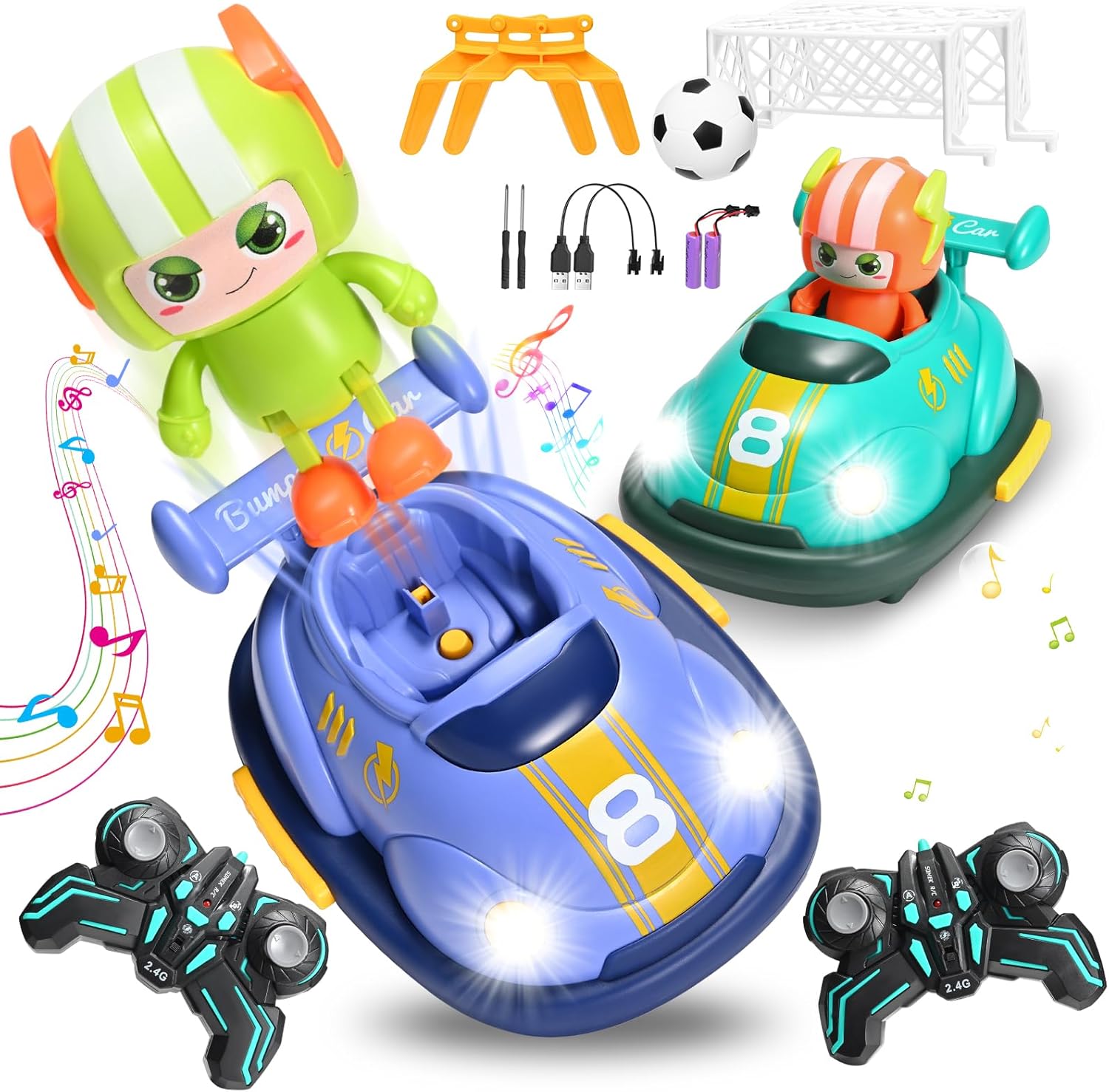 2 Player  Football Match Bumper Cars