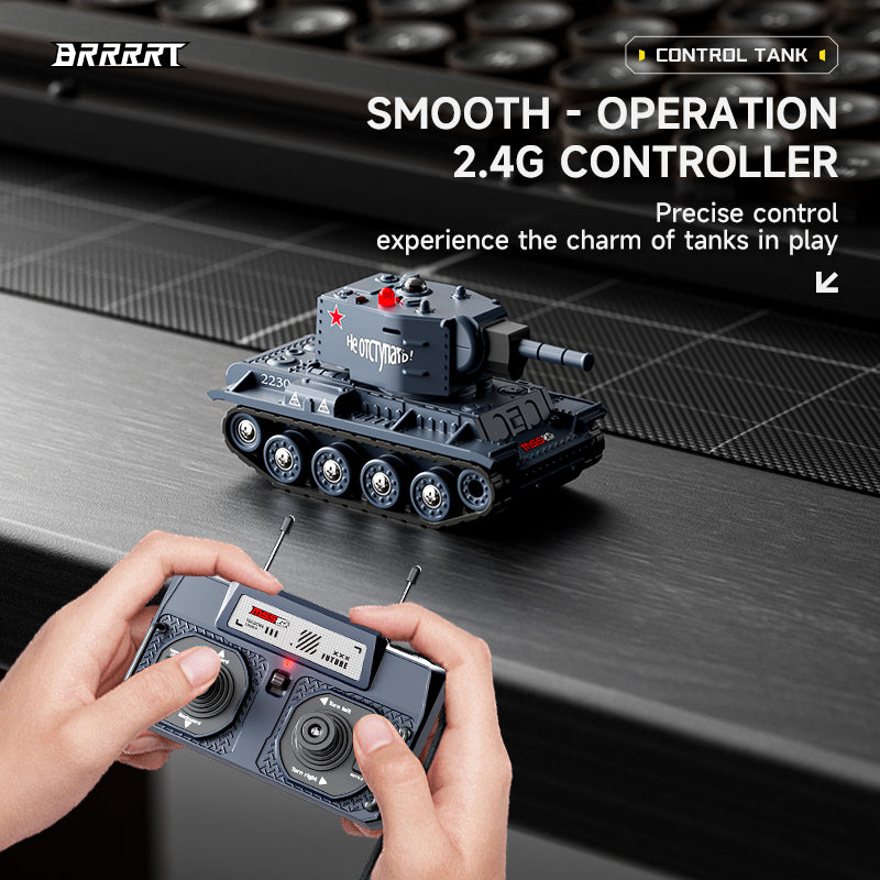 2-Mini RC Battle Tank with Infrared Combat & Rotating Turret