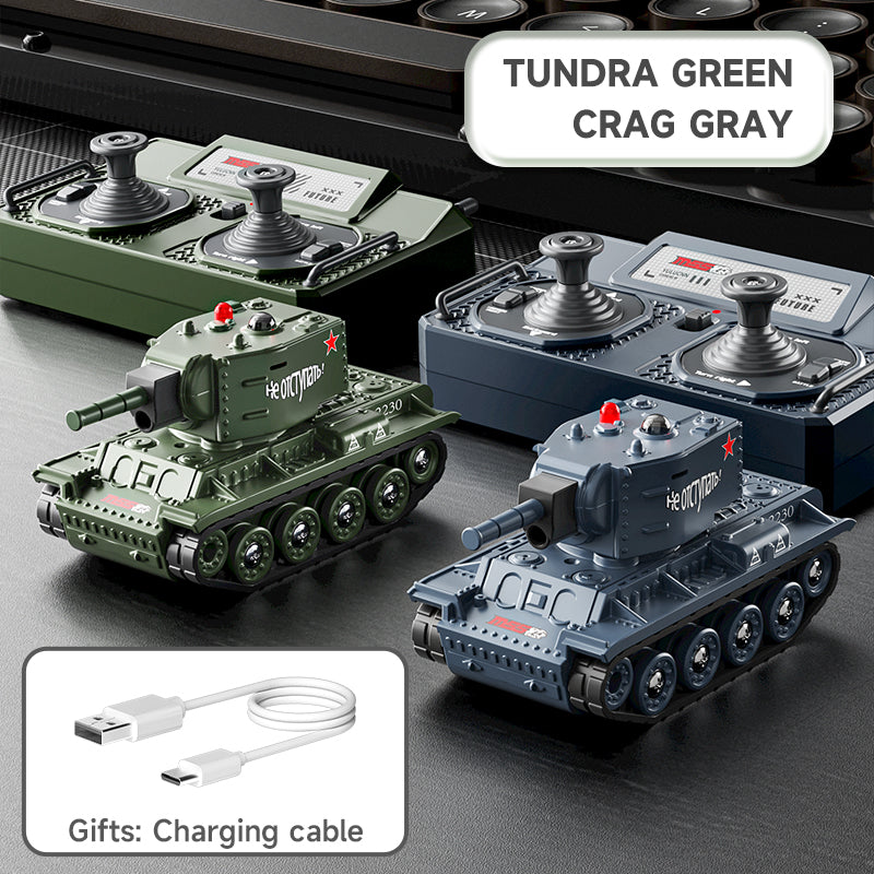 2-Mini RC Battle Tank with Infrared Combat & Rotating Turret